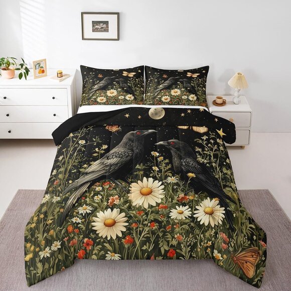 Crow Queen Size Bedding Set - Picture 3 of 7